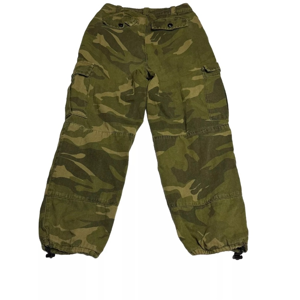 Topshop Green Camo Capri Cargo Pants Adjustable Cuffs Relaxed Fit Size: 4 - Picture 3 of 6